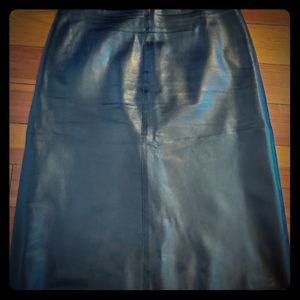 Tahari leather skirt
